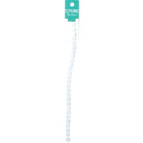 8mm Round Glass Facet Strung Beads (available in 3 colours)